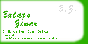 balazs ziner business card